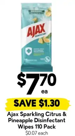 Drakes Ajax Sparkling Citrus & Pineapple Disinfectant Wipes offer
