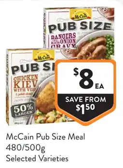 Foodworks McCain Pub Size Meal offer