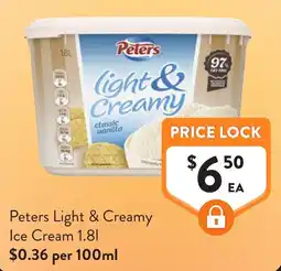 Foodworks Peters Light & Creamy Ice Cream offer