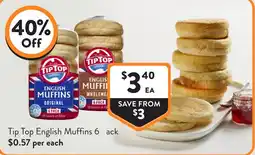 Foodworks Tip Top English Muffins offer