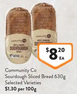 Foodworks Community Co Sourdough Sliced Bread offer