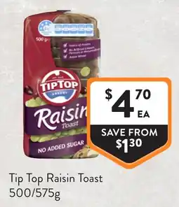 Foodworks Tip Top Raisin Toast offer