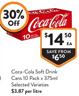 Foodworks Coca-Cola Soft Drink offer