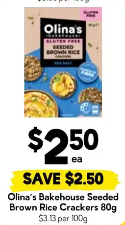 Drakes Olina's Bakehouse Seeded Brown Rice Crackers offer