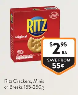 Foodworks Ritz Crackers, Minis or Breaks offer