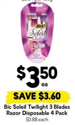 Drakes Bic Soleil Twilight 3 Blades Razor Disposable offer