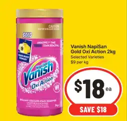 IGA Vanish NapiSan Gold Oxi Action offer