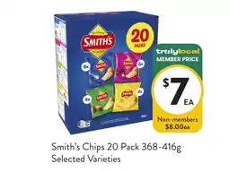 Foodworks Smith's Chips 20 Pack Selected Varieties offer