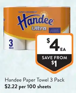 Foodworks Handee Paper Towel 3 Pack offer
