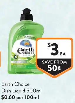 Foodworks Earth Choice Dish Liquid offer