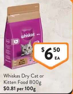 Foodworks Whiskas Dry Cat or Kitten Food offer