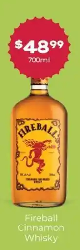 Thirsty Camel Fireball Cinnamon Whisky offer