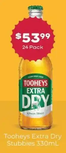 Thirsty Camel Tooheys Extra Dry Stubbies offer