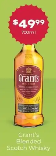 Thirsty Camel Grant's Blended Scotch Whisky offer