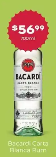 Thirsty Camel Bacardi Carta Blanca Rum offer