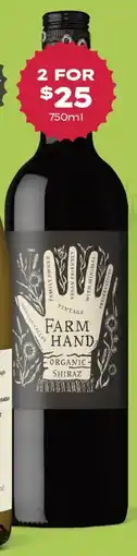 Thirsty Camel Farm Hand Organic Shiraz offer