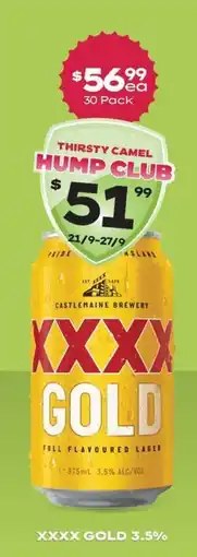 Thirsty Camel XXXX Gold offer