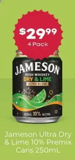 Thirsty Camel Jameson Ultra Dry & Lime offer