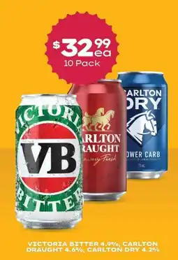 Thirsty Camel Victoria Bitter, Carlton Draught, Carlton Dry offer
