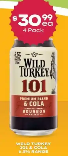Thirsty Camel Wild Turkey 101 & Cola offer
