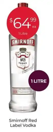 Porters Smirnoff Red Label Vodka offer