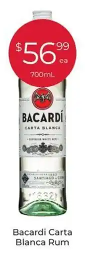 Porters Bacardi Carta Blanca Rum offer