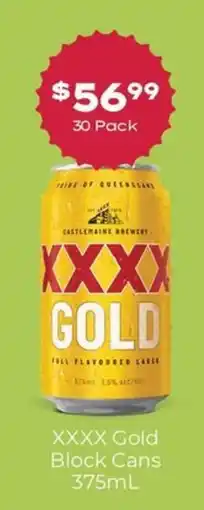 Thirsty Camel XXXX Gold Block Cans offer
