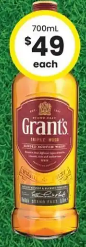 The Bottle O Grant's Triple Wood Blended Scotch Whisky offer