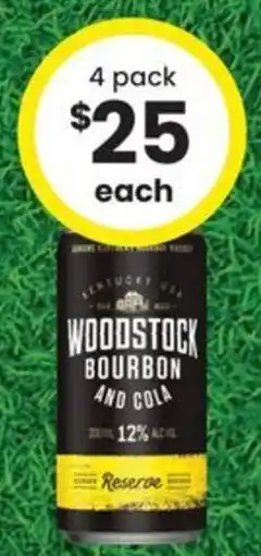 The Bottle O Woodstock Bourbon and Cola Reserve offer
