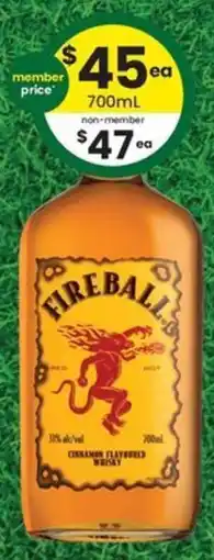 The Bottle O Fireball Cinnamon Flavoured Whisky offer