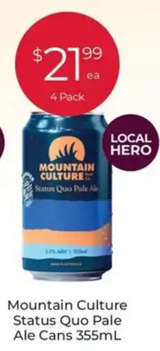 Porters Mountain Culture Status Quo Pale Ale Cans offer