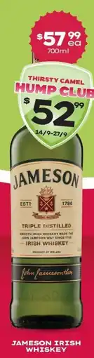 Thirsty Camel Jameson Irish Whiskey offer