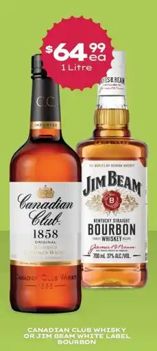 Thirsty Camel Canadian Club Whisky or Jim Beam White Label Bourbon offer