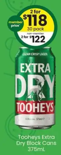 The Bottle O Tooheys Extra Dry Block Cans offer