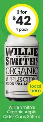 The Bottle O Willie Smith's Organic Apple Cider offer