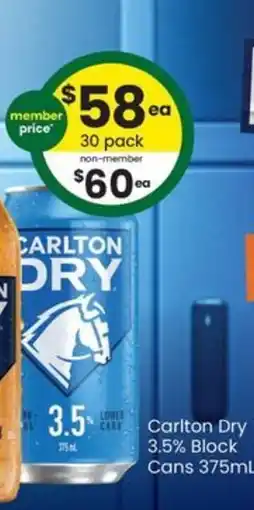 The Bottle O Carlton Dry 3.5% Block offer