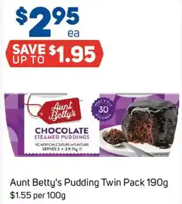 Foodland Aunt Betty's Chocolate Steamed Puddings offer