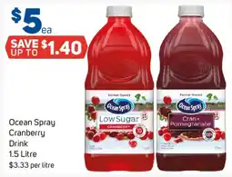 Foodland Ocean Spray Low Sugar Cranberry Drink offer