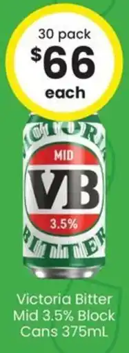 The Bottle O Victoria Bitter Mid 3.5% Block Cans offer