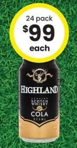 The Bottle O Highland Scotch Whisky Cola offer