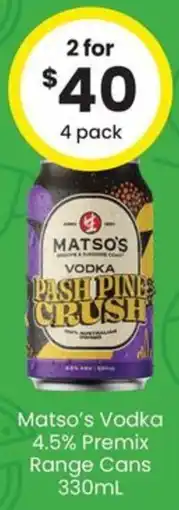 The Bottle O Matso's Vodka Pash Pine Crush offer