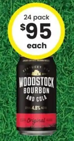 The Bottle O Woodstock Bourbon and Cola offer