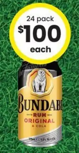 The Bottle O Bundaberg Rum Original & Cola offer