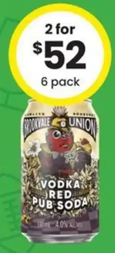The Bottle O Cockvale Union Vodka Red Pub Soda offer