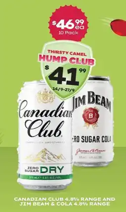 Thirsty Camel Canadian Club Zero Sugar Dry offer