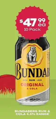 Thirsty Camel Bundaberg Rum & Cola offer