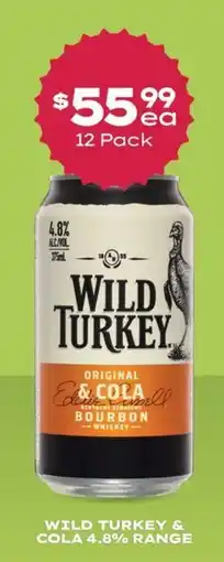 Thirsty Camel Wild Turkey & Cola offer