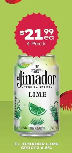 Thirsty Camel El Jimador Tequila Spritz Lime offer