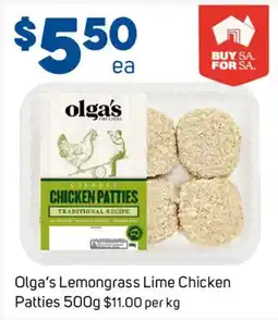 Foodland Olga's Lemongrass Lime Chicken Patties offer