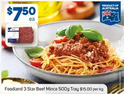 Foodland Foodland 3 Star Beef Mince offer